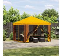 vidaXL Gazebo da giardino con pareti laterali 3 x 3 m Giallo, Padiglione da Giardino, Oasi Urbana, Rifugio Esterno, Copertura Estiva, Ombra per il Giardino, Barriera Solare