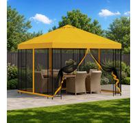 vidaXL Gazebo da giardino con pareti laterali 3 x 3 m Giallo, Giardino e Terrazza, Gazebo Elegante all'Aperto, Tenda Sole, Padiglione per Eventi, Ombra Design Industriale
