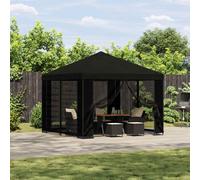 vidaXL Gazebo da giardino con pareti laterali 3 x 3 m Nero, Padiglione da Giardino, Oasi Urbana, Rifugio Esterno, Copertura Estiva, Ombra per il Giardino, Barriera Solare