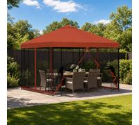 vidaXL Gazebo da giardino con pareti laterali 3 x 3 m Terracotta, Giardino e Terrazza, Gazebo Elegante all'Aperto, Tenda Sole, Padiglione per Eventi, Ombra Design Industriale
