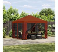 vidaXL Gazebo da giardino con pareti laterali 3 x 3 m Terracotta, Padiglione da Giardino, Oasi Urbana, Rifugio Esterno, Copertura Estiva, Ombra per il Giardino, Barriera Solare