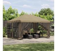 vidaXL Gazebo da giardino con pareti laterali 4 × 3 m Beige, Tenda da giardino e terrazzo, soluzioni di ombra utili, copertura gazebo all'aperto, riparo ampio per eventi