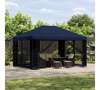 vidaXL Gazebo da giardino con pareti laterali 4 × 3 m Blu, Tenda da giardino e terrazzo, soluzioni di ombra utili, copertura gazebo all'aperto, riparo ampio per eventi