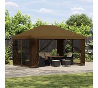 vidaXL Gazebo da giardino con pareti laterali 4 × 3 m Tortora, Tenda da giardino e terrazzo, soluzioni di ombra utili, copertura gazebo all'aperto, riparo ampio per eventi