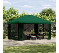 vidaXL Gazebo da giardino con pareti laterali 4 × 3 m Verde, Tenda da giardino e terrazzo, soluzioni di ombra utili, copertura gazebo all'aperto, riparo ampio per eventi