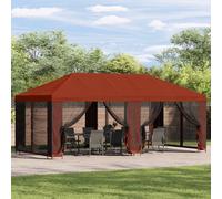 vidaXL Gazebo con pareti laterali 6 x 3 m Terracotta, Set per gazebo da esterno, moderno e pratico, con pareti in rete, stile industriale, kit per riparo