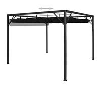 vidaXL Gazebo da Giardino con Tetto a Scomparsa 3x3 m Antracite