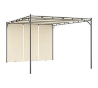 Gazebo da giardino, impermeabile, con tenda laterale, 4 x 3 x 2,25 m, colore: crema