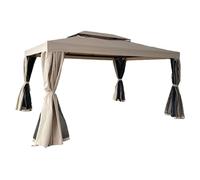Gazebo da Giardino in Alluminio con Tende Laterali e Zanzariere (3 X 4 MT)