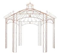 Gazebo da giardino in ferro battuto marrone che 4 m arco per piante | Design ornamentale vintage, base stabile per rose, finitura marrone, struttura in ferro battuto robusto, arco supporto