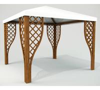 Gazebo da Giardino in Legno 3x3m con Copertura in PVC Taini Calice Pocket Noce