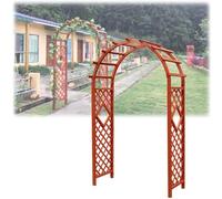 Gazebo da giardino in legno, traliccio, arco per rose per piante rampicanti, robusto supporto per piante da giardino e patio, facile da montare (LxA) 119,4 x 213,4 cm (LxA) 139,7 x 223,5 cm (arancione
