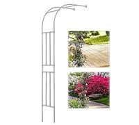 Gazebo da giardino in metallo resistente alle intemperie con piante rampicanti, traliccio pergolato, decorazione per arco nuziale, bianco, 240 x 240 x 40 cm, perfetto per feste all'aperto
