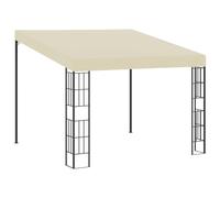 Gazebo a parete 3x3 m crema in tessuto
