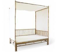 Gazebo divano letto in legno bamboo con cuscino 210x150xH240 cm Manhattan