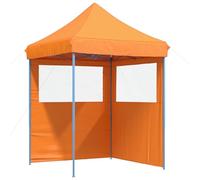 Gazebo Fiesta 200 x 200 x 306 cm arancione tessuto Oxford 600D | Acciaio resistente, pieghevole, 8 picchetti e 4 corde, facile da pulire, ideale per giardino e mercato