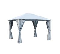 Gazebo Fuenti 3x3.6 Bianco con Telo Grigio Chiaro