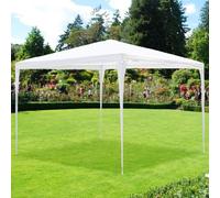 Gazebo Giardino 3x3 mt in Metallo Telo Impermeabile Bianco Terrazzo Stand Fiera