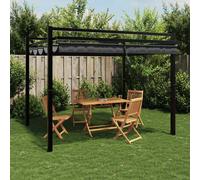 vidaXL Gazebo Giardino con Tetto Retrattile Antracite 3x3 m Alluminio