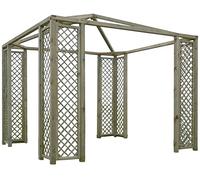 GAZEBO LEGNO IMPREGNATO LASA 300X300 CON GRIGLIATI 40X200 ARREDO GIARDINO