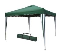 GAZEBO IN ACCIAIO bianco/verde 3x3 MT 2,6h - RICHIUDIBILE A OMBRELLO FISARMONICA