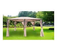 Gazebo in acciaio e poliestere 300x400 cm beige Beige