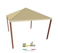 Gazebo in Legno massello da Giardino 310x310 cm e Telo 450 g/mq - monta e smonta