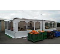 gazebo in pvc professionale 4 x 4 m, acciaio zincato pesante, per fiere e eventi