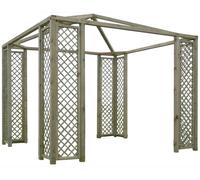 GAZEBO LEGNO IMPREGNATO LASA 300X300 CON GRIGLIATI 40X200 ARREDO GIARDINO