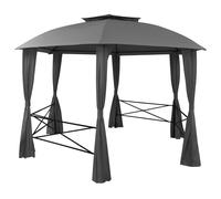 vidaXL Gazebo Padiglione da Giardino con Tende Esagonale 360x265 cm