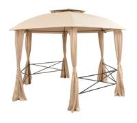 AX Gazebo 3.6x3.12x2.65m Grigliate Feste Cene Telaio Tetto Ombrari Patio + 43166
