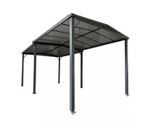 Gazebo pergola 3x6 mt allungabile con struttura in alluminio antracite e copertura in policarbonato