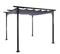 Gazebo pergola baldacchino moderno elegante giardino patio HWC-C42 acciaio poliestere 3,5x3,5m grigio