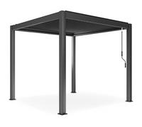 Gazebo pergola bioclimatica 3x4 mt. in alluminio con copertura a doppia lamella frangisole orientabili