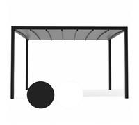 Gazebo pergola bioclimatica motorizzata da esterno in alluminio 3x3 mt con sistema retrattile integrato e illuminazione led