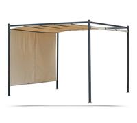 GAZEBO PERGOLA ITACA IN ACCIAIO CON TELO SCORREVOLE MT.3X3 COD.99355