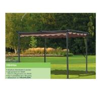 GAZEBO PERGOLA VERANDA 3x3 MT IN ACCIAIO TELO IN POLIESTERE ECRU' DA GIARDINO