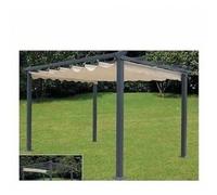 GAZEBO PERGOLA VERANDA 3X4 MT IN ALLUMINIO TELO IN POLIESTERE ECRU' RETRATTILE