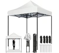 Gazebo pieghevole 2x2m con tetto impermeabile, stabile, resistente all'inverno, facile da installare, tenda da giardino per esterni, tenda da festa, tendalino, protezione solare, altezza regolabile, s
