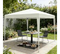 Gazebo pieghevole, 3 x 3 m, colore giallo chiaro, impermeabile, con protezione UV, tessuto Oxford e borsa per il trasporto, tenda pop-up regolabile in altezza, per terrazza, campeggio, mercatino delle