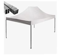 Gazebo pieghevole acciaio portatile estendibile richiudibile estensibile per fiere eventi stand chiosco tenda tendone mercato mercatino (laterali esclusi) (Bianco, 3x4,5m)