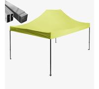 Gazebo pieghevole acciaio portatile estendibile richiudibile estensibile per fiere eventi stand chiosco tenda tendone mercato mercatino (laterali esclusi) (Giallo, 3x4,5m)