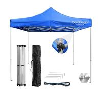 Gazebo Pieghevole da Giardino 3x3m, Alluminio, Leggero, Impermeabile, Resistente ai Raggi UV, Chiusura a Fisarmonica, Altezza regolabile, Picchetti + Sacca Trasporto + Corde Incluse, Colore Blu