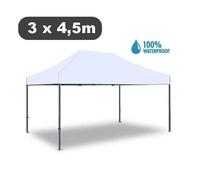 Gazebo pieghevole impermeabile in alluminio 3x4,5m Bianco - Mod. Magnum