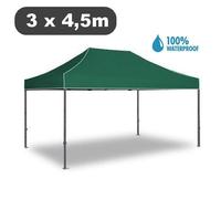 Gazebo pieghevole impermeabile in alluminio 3x4,5m Verde - Mod. Magnum