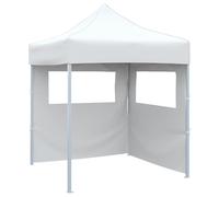 vidaXL Gazebo Pieghevole Professionale 2 Pareti 2x2m Acciaio Bianco