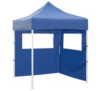 vidaXL Gazebo Pieghevole Professionale 2 Pareti 2x2m Acciaio Blu