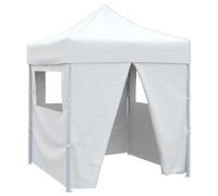 vidaXL Gazebo Pieghevole Professionale 4 Pareti 2x2m Acciaio Bianco
