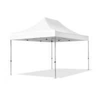 Gazebo pieghevole richiudibile telescopico 3x4,5 m. telo bianco per mercato fier