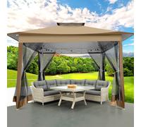 Gazebo pop-up premium da 12x12 piedi con zanzariera, baldacchino esterno di grado commerciale con regolazione dell'altezza a 3 livelli